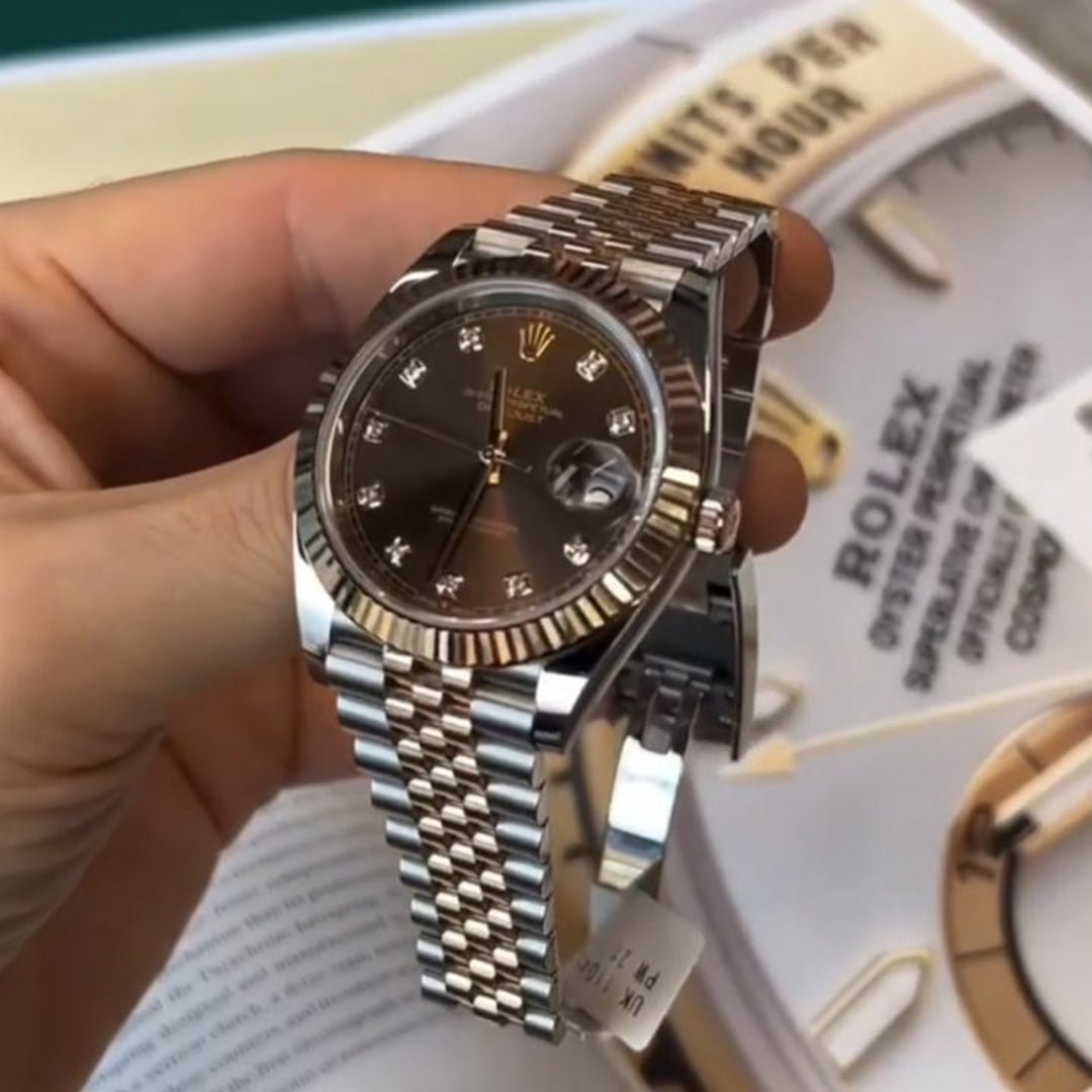 Rolex Datejust Rosegold Gold Diamond Metal Watch  comInline Delivery Info